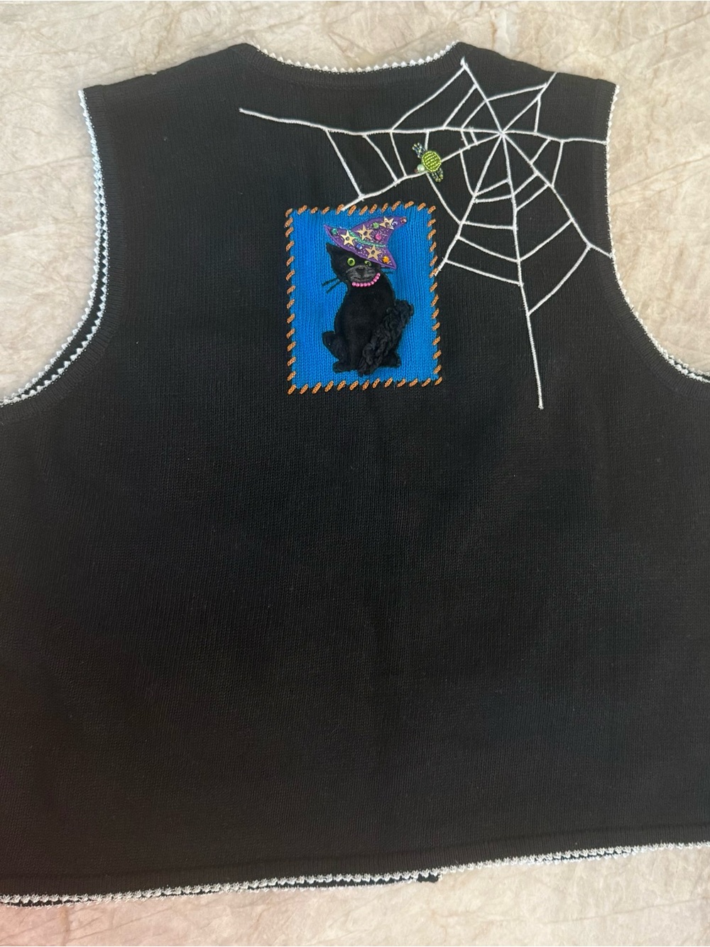 Marisa Christina Black Halloween Vest with Pumpkin & Owl Appliqués - Picture 8 of 9